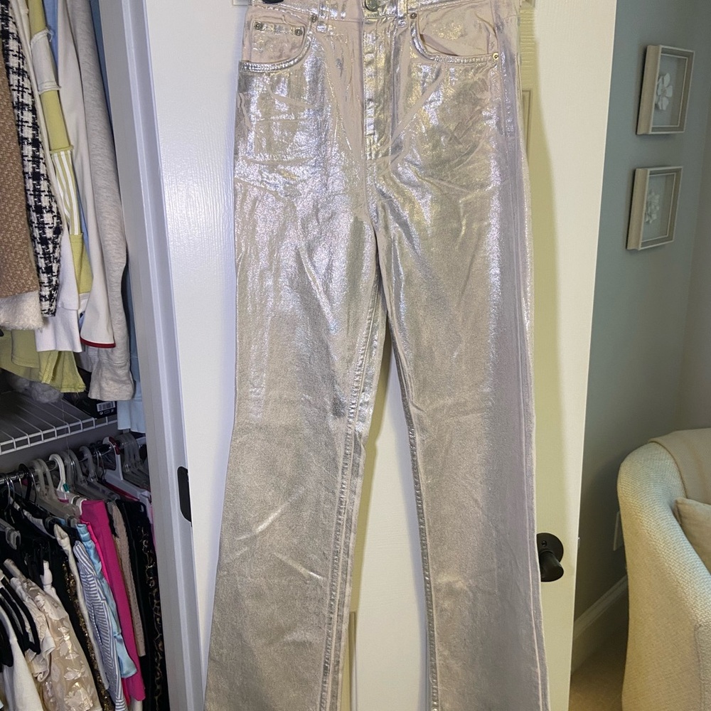 Pull&Bear Silver High Rise Women Jeans